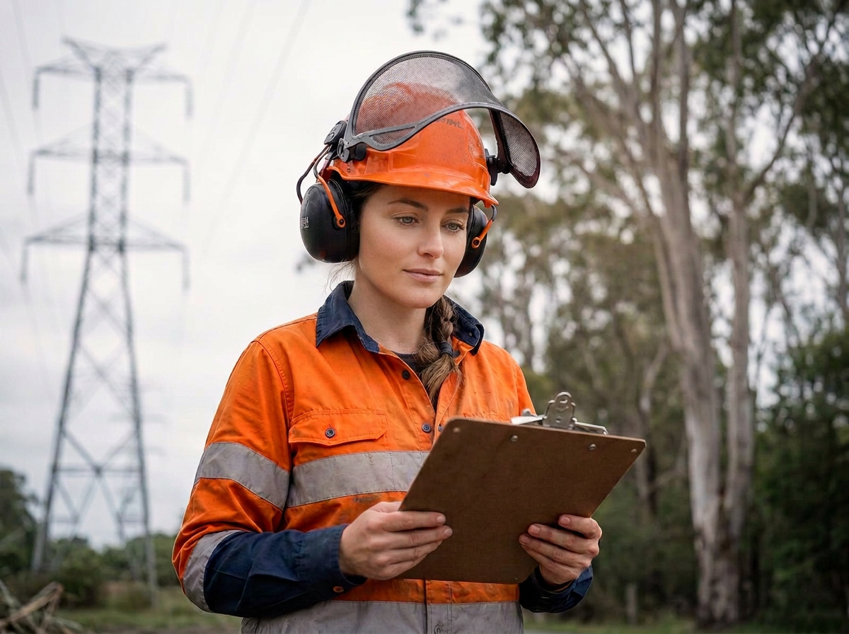 Site supervisor reviewing a competency record on a clipboard